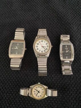 Lot of 4 Vintage Watches - Black & White Dials